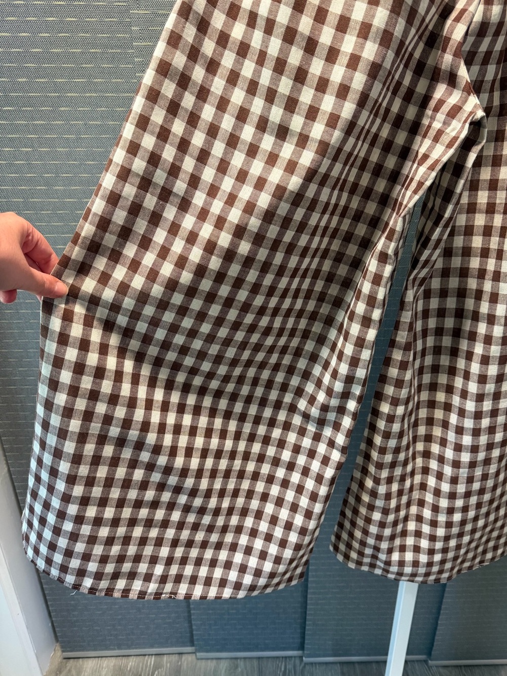 Brown Gingham Wide Leg Palazzo Culottes - Picture 6 of 9
